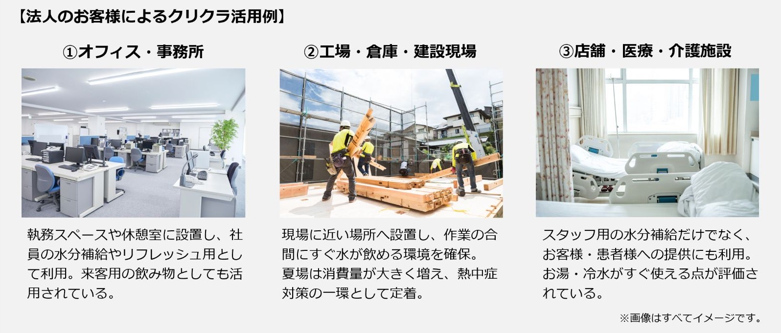 法人のお客様によるクリクラ活用例